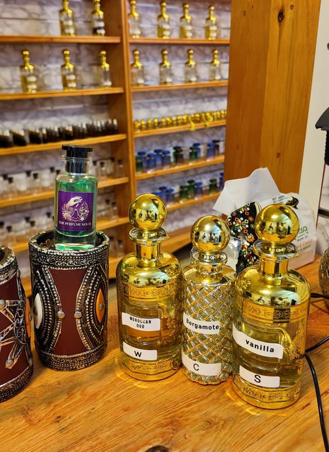 Oud perfume bottle photographed at The Perfume House